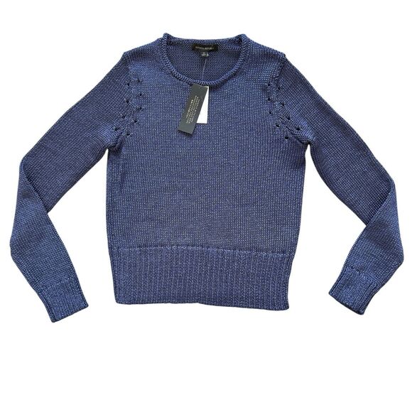 Banana Republic Sweater Womens Size S Roll Neck Blue Metallic Pullover Jumper - Picture 13 of 14